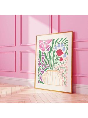 Ninastore Soyut Çiçek Baskısı | Dijital Sanat Indirme | Sevimli Çiçek Duvar Sanatı | Trend Botanik Duvar Sanat