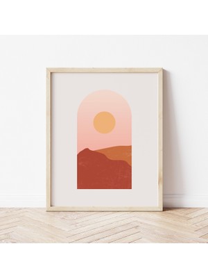 Ninastore Çöl Güneşi Baskısı | Dijital Sanat Indirme | Modern Soyut Gün Doğumu Baskı Sanatı | Boho Duvar Sanat