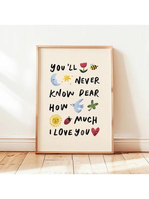 Ninastore Hiç Bilmeyeceksin Sevgili Çocuk Oyun Odası Posteri, Minimalist Çocuk Odası Duvar Dekoru