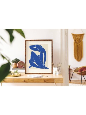 Ninastore Matisse Sergisi Posteri Mavi Çıplak Dijital Sanat Indirme | Kağıt Kesim Fransız Soyut Baskı Sanatı |