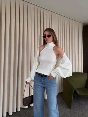 Laluvia Ekru Triko Bolero Takım - 601117