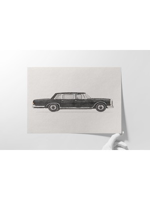 Ninastore Mercedes-Benz 600 W100 Otomobil Baskısı: Klasik Otomobil Tutkunları Için Duvar Sanatı (Dijital Indir