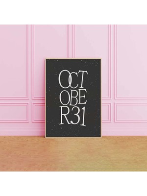Ninastore 31 Ekim Baskısı | Dijital Sanat Indirme | Minimalist Siyah Cadılar Bayramı Duvar Dekoru | Trend Cadı