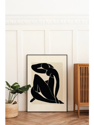 Ninastore Matisse Sergisi Baskısı Siyah Çıplak | Dijital Sanat Indirme | Matisse Kağıt Kesim Duvar Sanatı | Nö