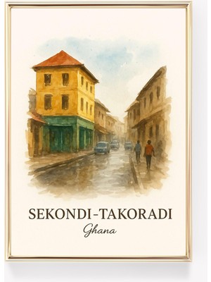Ninastore Sekondi-Takoradi Seyahat Posteri Gana Duvar Sanatı Vintage Baskı Afrika Duvar Dekoru Seyahat Hediyes