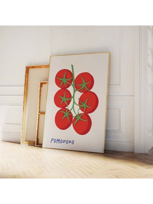 Ninastore Domates Baskısı | Dijital Sanat Indirme | Pomodoro Domates Duvar Sanatı | Italyan Mutfak Sanat Baskı