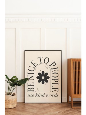 Ninastore Insanlara Iyi Davranın Baskısı | Dijital Sanat Indirme | Olumlu Ilham Verici Alıntı Duvar Sanatı | N