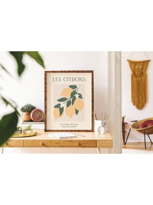 Ninastore Limon Baskısı | Dijital Sanat Indirme | Limon Meyve Pazarı Botanik Duvar Sanatı | Limon Mutfak Sanat