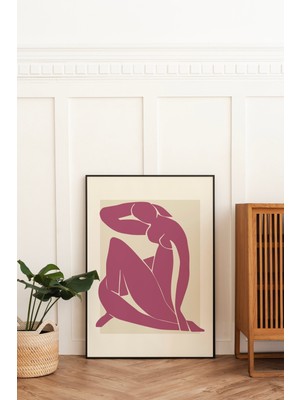 Ninastore Matisse Sergisi Bordo Çıplak Baskı Dijital Sanat Indirme Kırmızı Kağıt Kesimleri Fransız Soyut Yazdı