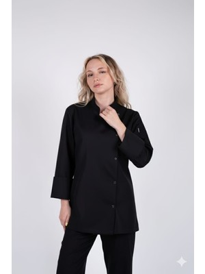 Acar İş Tex Kadın Siyah Chef Aşçı Ceket