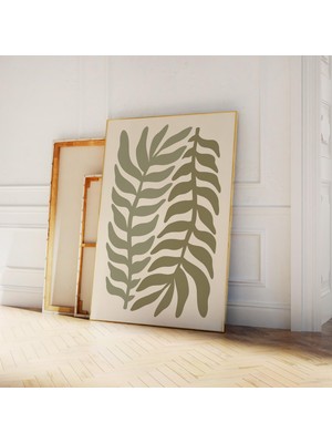 Ninastore Boho Soyut Botanik Duvar Sanatı Dijital Indirme Minimal Yaprak Baskısı Adaçayı Yeşili Toprak Tonları