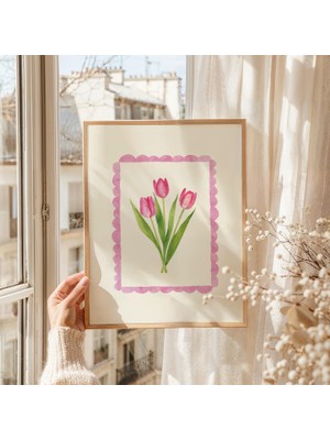 Ninastore Ilkbahar Laleleri Çerçeve Baskı Dijital Sanat Indirme Kır Evi Tarzı Yazdırılabilir Duvar Sanatı Vint