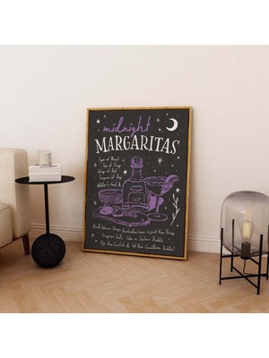 Ninastore Midnight Margaritas Dijital Baskı Sanat Eseri Indirme Cadılar Bayramı Bar Arabası Dekoru Trendi Cadı