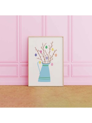 Ninastore Paskalya Ağacı Baskısı | Dijital Sanat Indirme | Sevimli Paskalya Sanat Baskısı | Paskalya Yumurtala