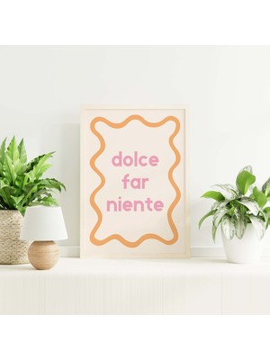 Ninastore Dolce Far Niente Baskısı | Dijital Sanat Indirme | Sevimli Italyan Baskılı Duvar Sanatı | Yeşil Tren