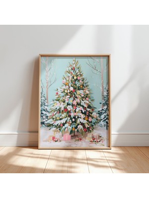 Ninastore Pastel Noel Ağacı Baskılı Rahat Tatil Duvar Sanatı (Dijital Indirme)