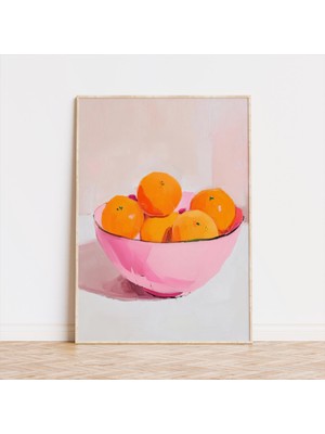 Ninastore Portakal Meyveli Natürmort Baskı: Modern Mutfak Duvar Sanatı (Dijital Indirme)