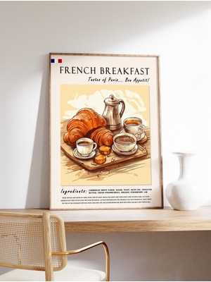 Ninastore Fransız Kahvaltısı Posteri Fransız Kruvasanları Yemek Baskısı Fransız Kahvaltısı Posteri Mutfak Bask