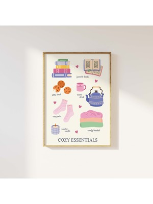 Ninastore Rahatlık Temelleri Baskısı | Dijital Sanat Indirme | Sevimli Hygge Duvar Sanatı | Evde Kal Sanat Pos