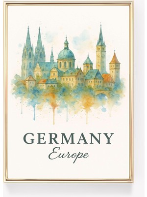 Ninastore Almanya Seyahat Posteri Avrupa Duvar Sanatı Almanya Kanvas Baskı Vintage Almanya Dekorasyonu Avrupa