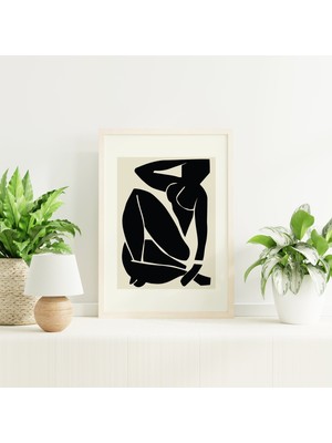Ninastore Matisse Sergisi Siyah Çıplak Baskı | Dijital Sanat Indirme | Kağıt Kesim Fransız Soyut Baskı Sanatı