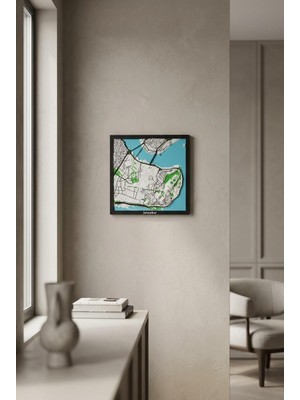 Dekoratif Cityarte - Istanbul 3b Şehir Haritası - 3b Baskı - Dynacore