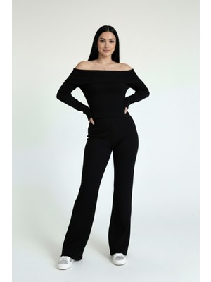 buğrahayalin Kadın Madonna Yaka Siyah Alt Üst Takım