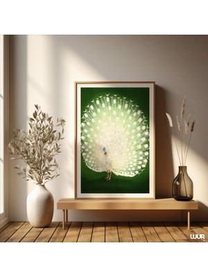 Ninastore Japon Tavus Kuşu Baskısı: Yeşil Hayvan Duvar Sanatı Geleneksel Tarz (Dijital Indirme)