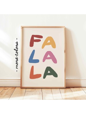 Ninastore Fa La La Yazdırılabilir Renkli Noel Posteri Modern Noel Tatili Duvar Dekoru