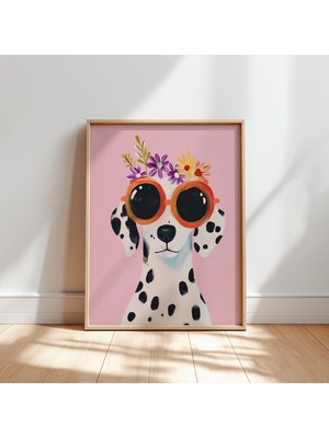 Ninastore Güneş Gözlüklü Dalmaçyalı Köpek Baskısı: Bebek ve Çocuk Odası Dekorasyonu (Dijital Indirme)