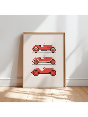 Ninastore Retro Araba Posteri Klasik Otomobil Baskıları Erkek Çocuk Odası Duvar Sanatı (Dijital Indirme)