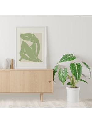 Ninastore Matisse Sergisi Yeşil Çıplak Baskı | Dijital Sanat Indirme | Kağıt Kesim Fransız Soyut Baskı Sanatı
