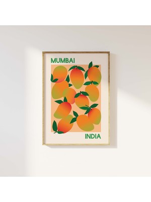 Ninastore Mango Mumbai Hindistan Baskısı | Dijital Sanat Indirme | Mango Meyve Pazarı Sanat Baskısı | Turuncu