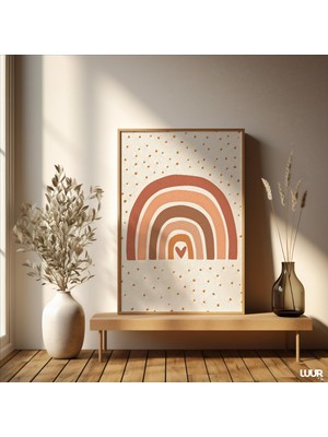 Ninastore Çocuk Odası Duvar Sanatı Gökkuşağı Baskılı Boho Nötr Gökkuşağı Çocuk Odası Dekorasyonu Çocuk Odası D