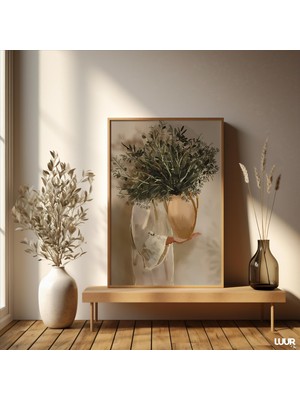 Ninastore Boho Duvar Sanatı Zeytin Hanım Soyut Yağlı Boya Tablo Poster Ev Dekorasyonu Dijital Baskı Anında Ind