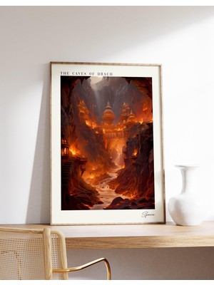 Ninastore Drach Mağaraları Seyahat Posteri | Ispanya Seyahat Dekorasyonu | Ispanya Posteri | Drach Mağaraları