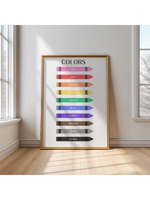 Ninastore Gökkuşağı Renkleri Posteri: Montessori Sınıf Dekorasyonu (Dijital Indirme)