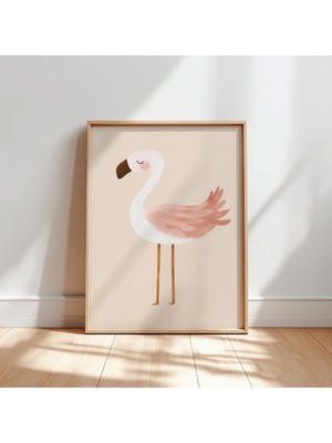 Ninastore Flamingo Temalı Çocuk Odası Duvar Resmi: Pembe Çocuk Duvar Sanatı (Dijital Indirme)
