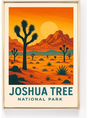 Ninastore Joshua Tree Vintage Seyahat Posteri Kaliforniya Duvar Sanatı Retro Baskı Çöl Dekorasyonu