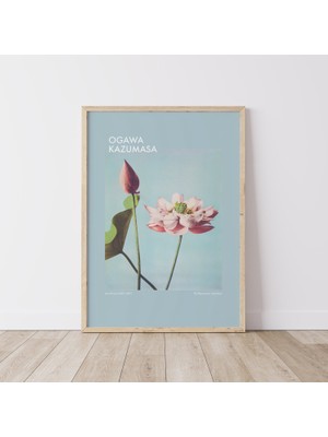 Ninastore Lotus Ogawa Kazumasa Baskısı | Dijital Sanat Indirme | Mavi Japon Fotoğraf Baskısı Sanat Posteri | S