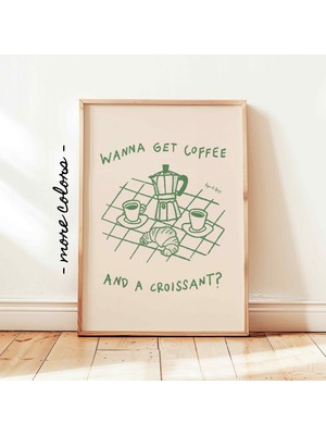 Ninastore Kahve Kruvasan Baskılı Retro Kahve Kahvaltısı Posteri Vintage Mutfak Duvar Dekoru - Etsy Türkiye