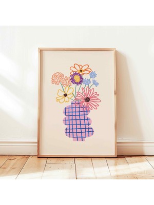 Ninastore Çiçek Vazosu Baskılı Natürmort Pastel Çiçekli Poster Kız Çocuksu Coquette Duvar Sanatı Dekorasyonu