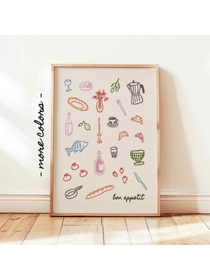 Ninastore Afiyet Olsun Akşam Yemeği Partisi Baskılı Minimalist Retro Mutfak Duvar Sanatı Yemek Odası Duvar Dek