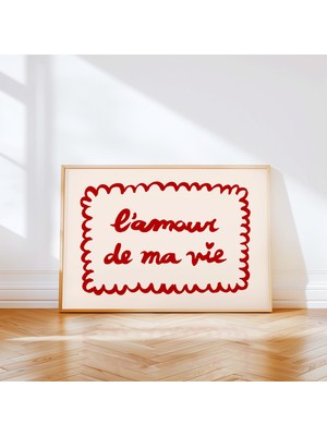 Ninastore "l'amour De Ma Vie" Baskılı Çiftler Için Yatak Üstü Posteri Hayatımın Aşkı Duvar Sanatı Estetik Fran