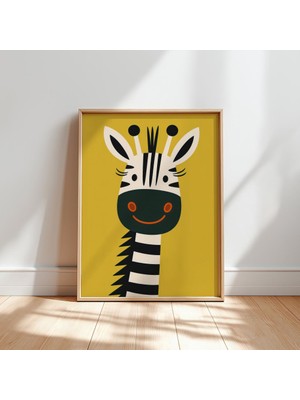 Ninastore Çocuk Odası Için Modern Zebra Duvar Sanatı - Minimalist Çocuk Odası Dekorasyonu Baskısı, Tek Renkli