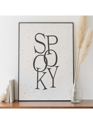 Ninastore Ürkütücü Baskı | Dijital Sanat Indirme | Minimalist Beyaz Cadılar Bayramı Duvar Dekoru | Trend Cadıl