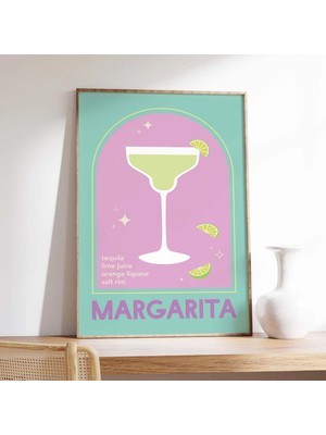 Ninastore Margarita Kokteyl Baskısı | Dijital Sanat Indirme | Sevimli Tekila Kokteyl Barı Baskılı Sanat Eseri