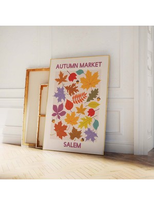 Ninastore Sonbahar Pazarı Salem Baskısı | Dijital Sanat Indirme | Sonbahar Çiçek Pazarı Duvar Sanatı | Turuncu