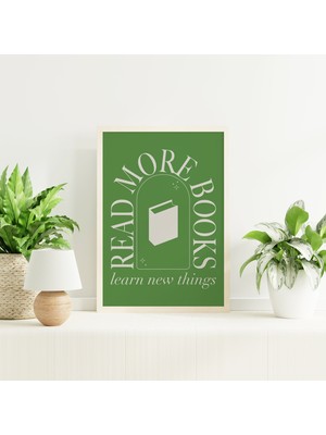 Ninastore Daha Fazla Kitap Okuyun | Dijital Sanat Indirin | Pozitif Ilham Verici Alıntı Duvar Sanatı | Yeşil B