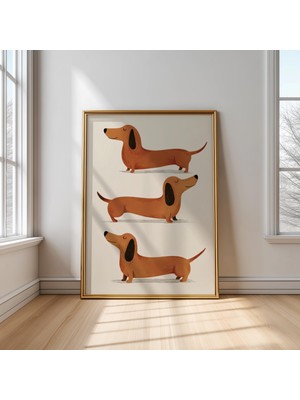 Ninastore Dachshund Çocuk Odası Baskı Seti: Sosis Köpek Duvar Sanatı (Dijital Indirme)